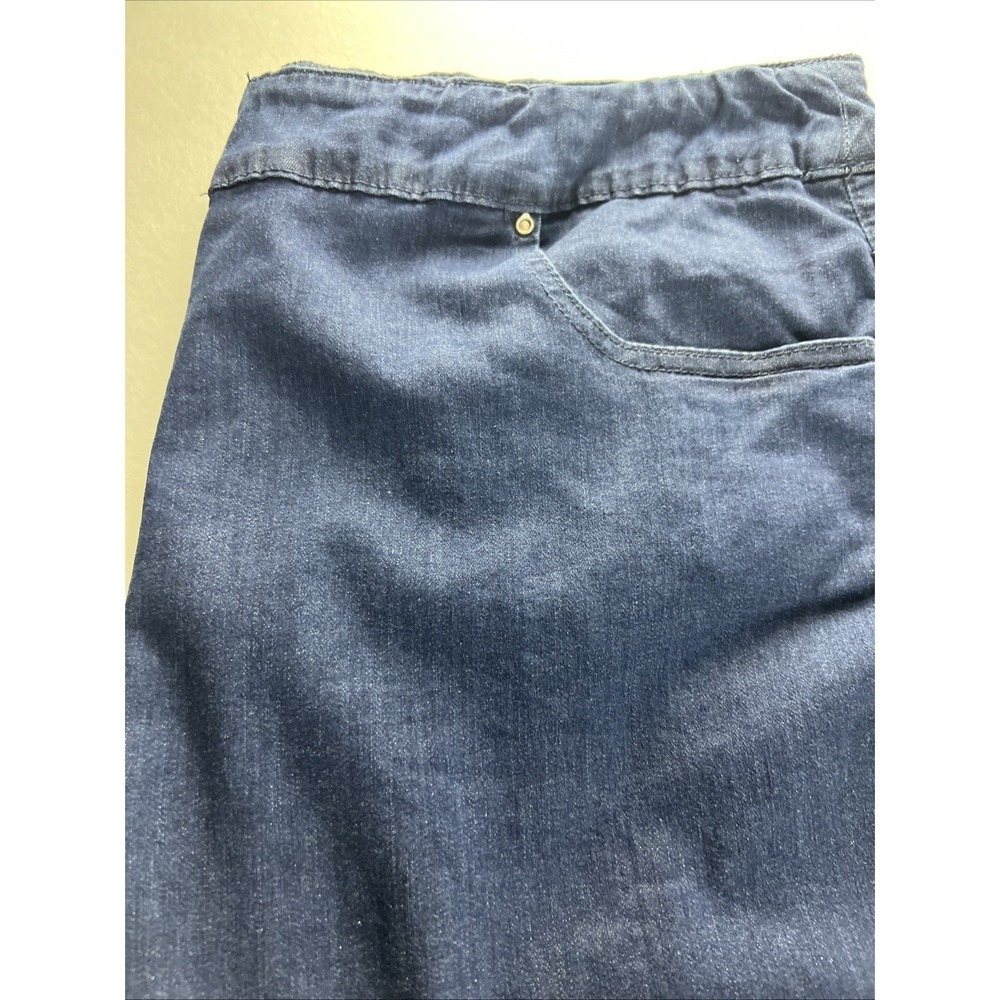 Allison Daley Womens Capri Pants 24W Floral Hem Pull-On Stretch Dk. Indigo F19 - Picture 9 of 16